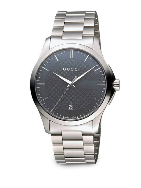 gucci interlocking watch large steel case|Gucci g timeless men's watch.